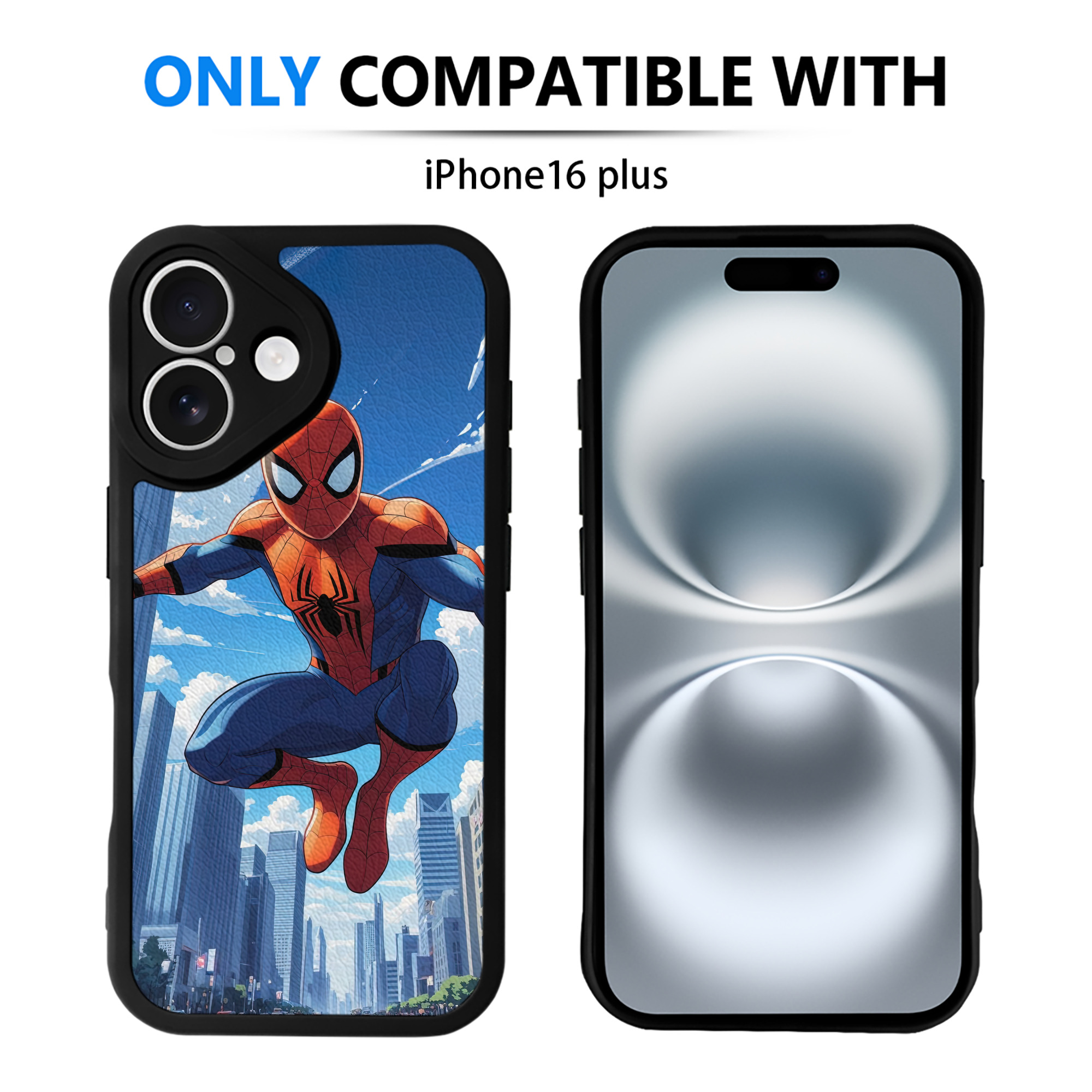 Spider Man スパイダーマン 【iPhone 16シリーズ対応】シリコンスマホケース（レザー調） 材質：シリコン